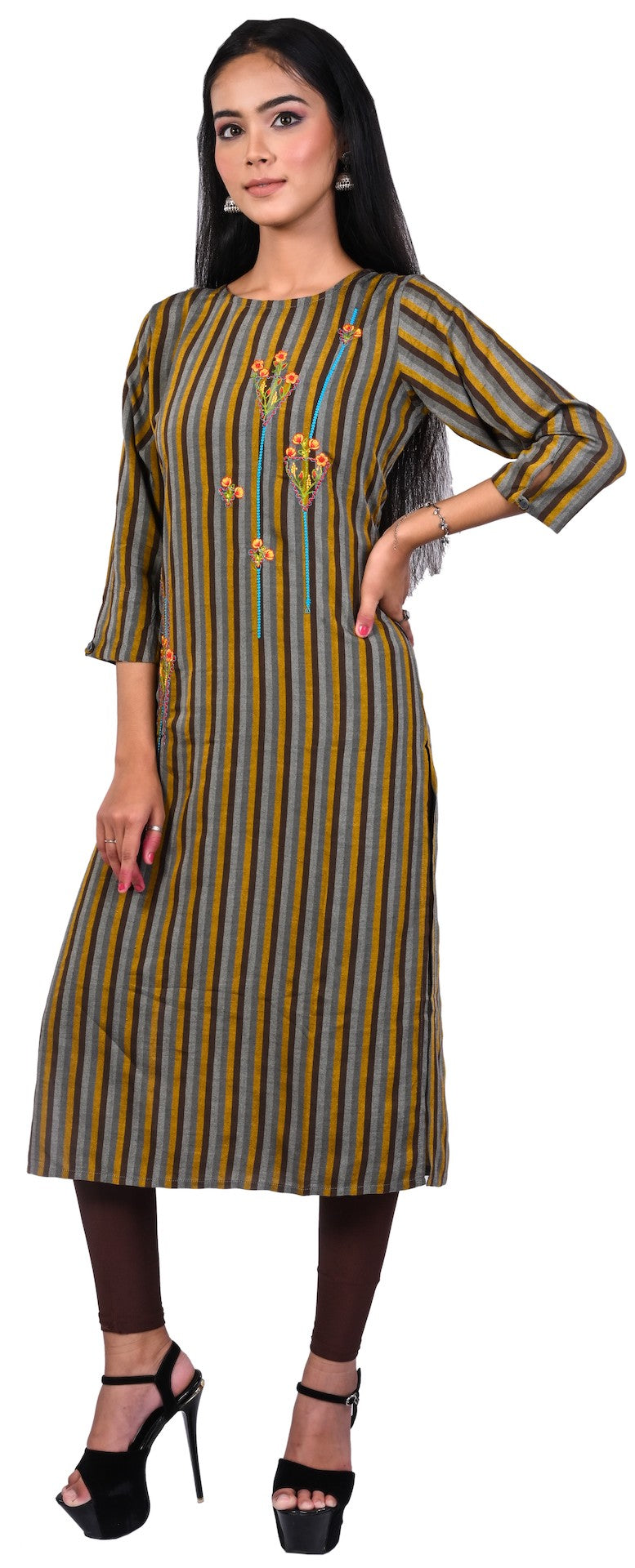 Buy Vrajmay Kurtis for Women - Soft Rayon Printed Fancy Straight Long Kurti  for Ladies, Suitable for Office,Casual, Holiday, Travelling, Home, Collage,  Girls Multicolour at Amazon.in